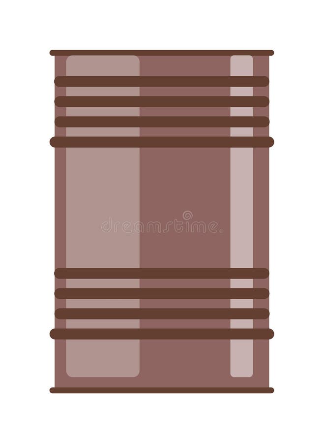 Steel Barrel for Chemical Storage Isolated on White Stock Vector