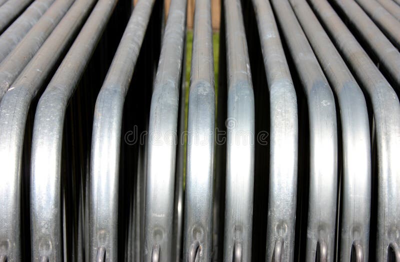 Steel and metal Barriers, tubes and other building and construction materials. Load structural stock images, royalty-free photos and pictures