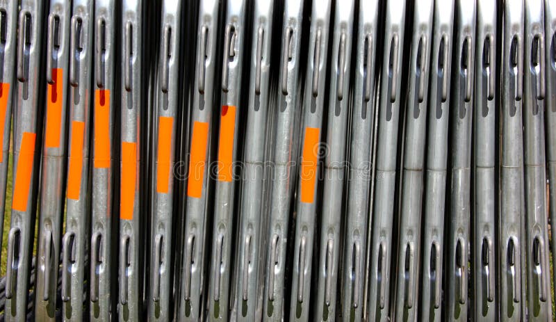 Steel and metal Barriers, tubes and other building and construction materials. Load structural stock images, royalty-free photos and pictures