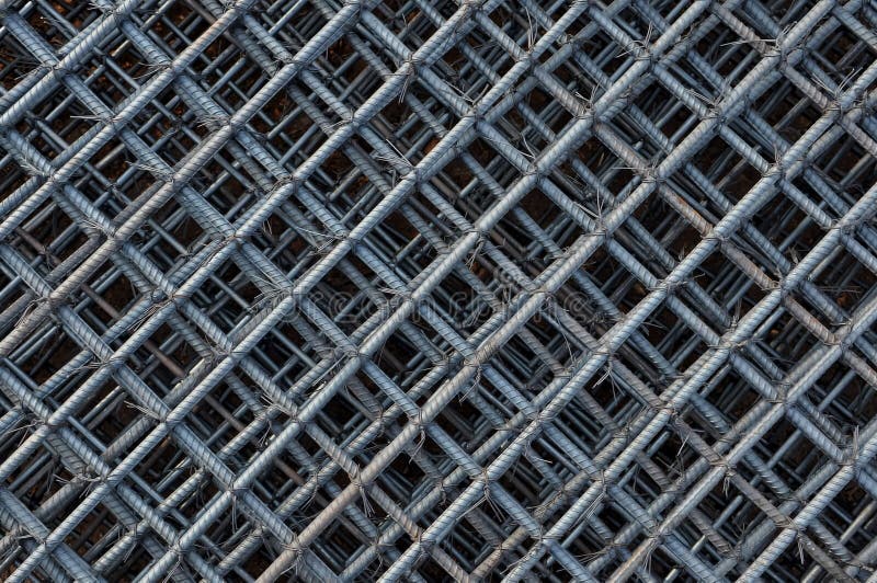 Steel Bars Reinforcement On Construction Site, Grid Of Steel Bar Stock Image Image of