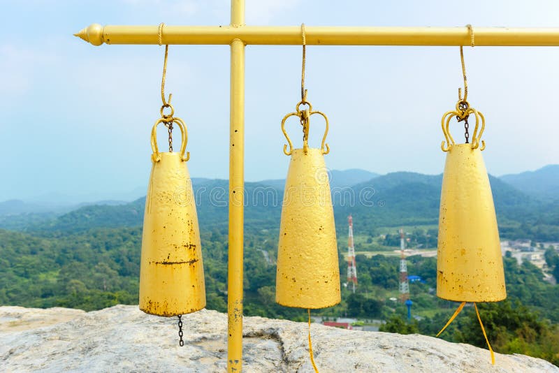 Old Steel Bells at the Golden Mount at Wat Saket in Bangkok, Thailand