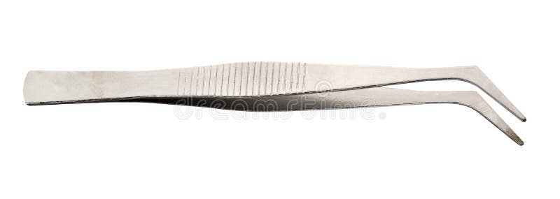 Tweezers For Sewing Steel Bent Tweezers Isolated On White