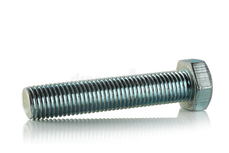 Steel bolt zinc coated stock image. Image of gray, bolt 56262861