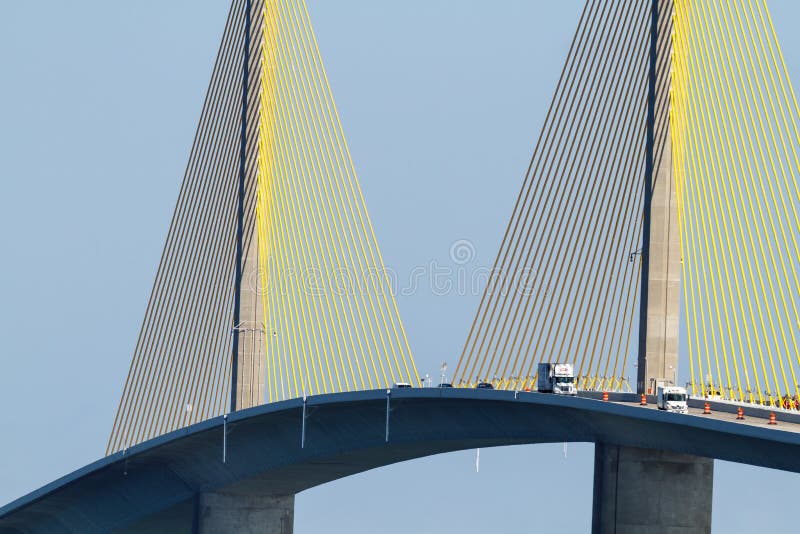 Steel cable arrays on bridge royalty free stock photos Steel cable arrays on bridge royalty free stock photos
