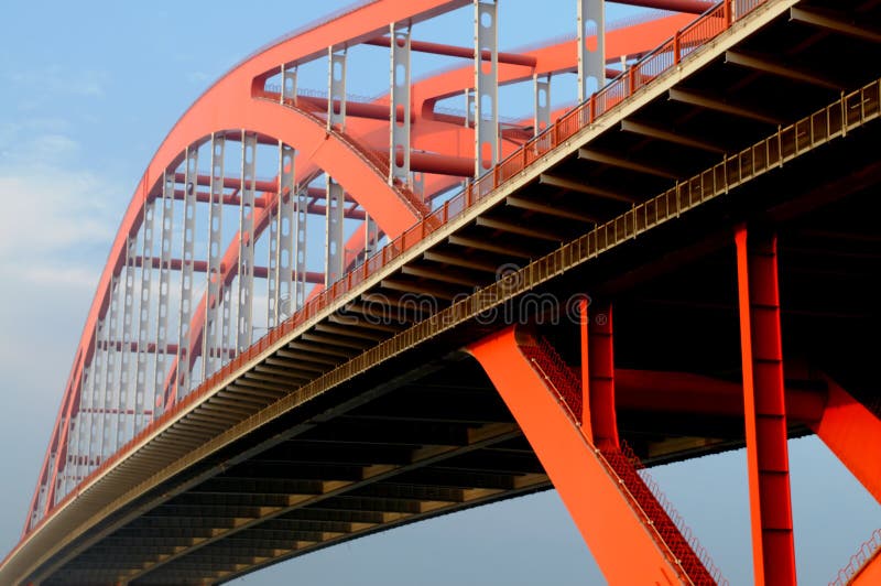 Steel cable stayed bridge stock photos