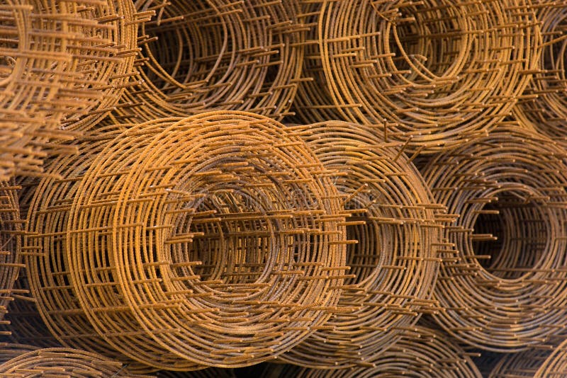 Steel coil rust For the structure in the construction work stock photo