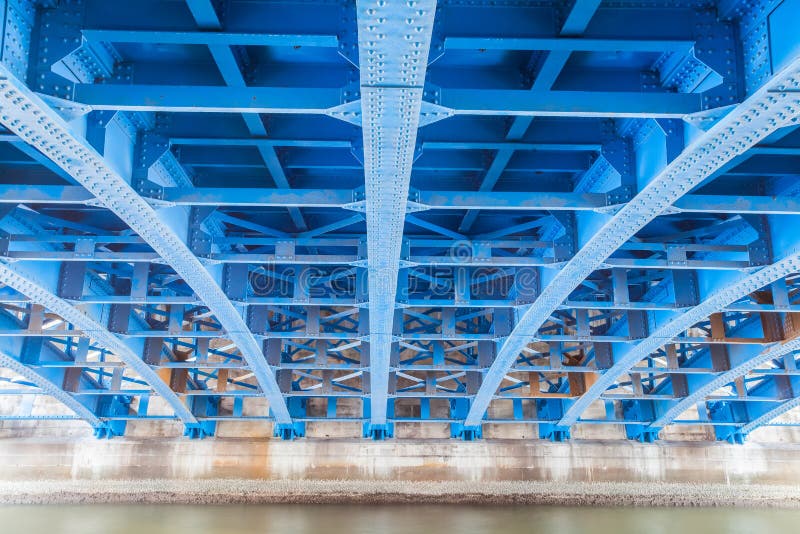 Steel construction from under the bridge