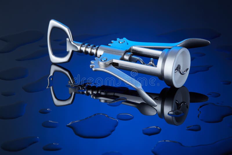 Corkscrew for wine. stock image. Image of steel, alcohol 116546679