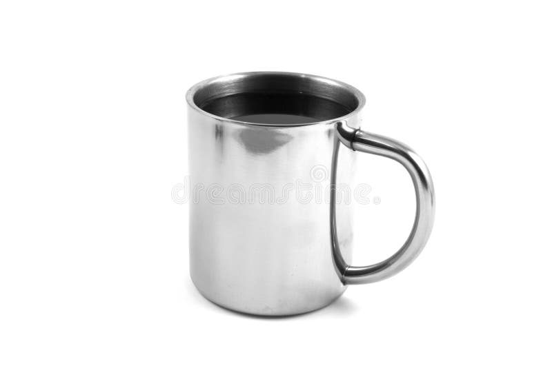Steel cup of coffee stock image. Image of china, espresso 6988721