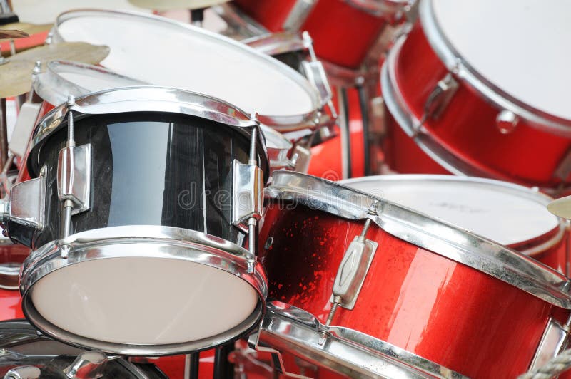 The steel drum kit stock image. Image of black, music 7450005