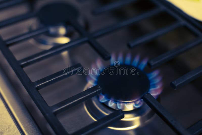 Steel gas stove stock image. Image of burner, kitchen 66522063