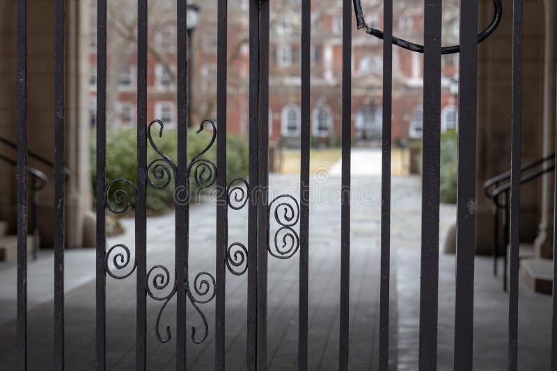 Steel Gate Into Classic Courtyard Stock Image Image Of Decorative