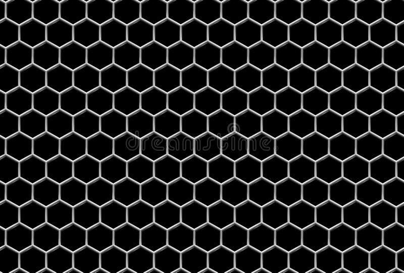 Steel grid with hexagonal holes industrial seamless background