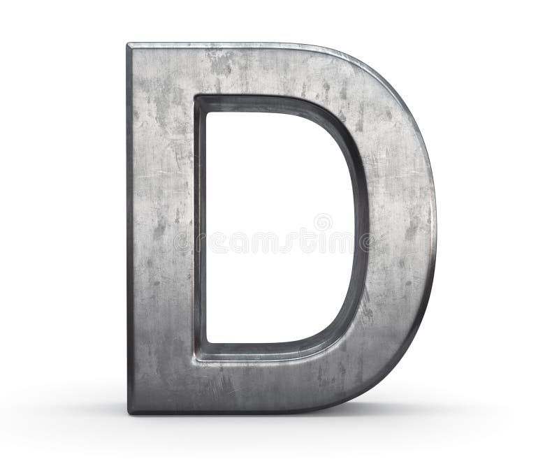 Steel letter D stock illustration. Illustration of icon - 243548848