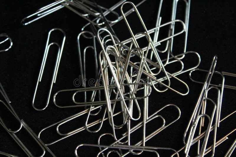 Steel Paperclip Wire Clips Stainless Steel Pressure Forms Stock Photo