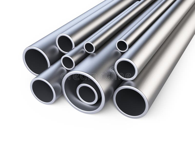 Steel pipes profile stack. stock illustration. Illustration of stack ...