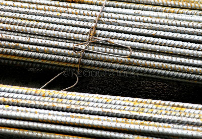 Steel Rebar Component in a Construction Site Stock Image Image of