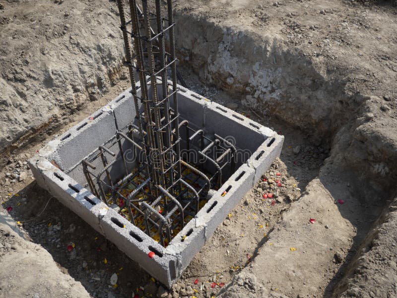 Prepared for Solid Foundation of Building Construction. Stock Image