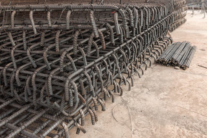 Steel Rods Used in Reinforce Construction Concrete Stock Photo Image