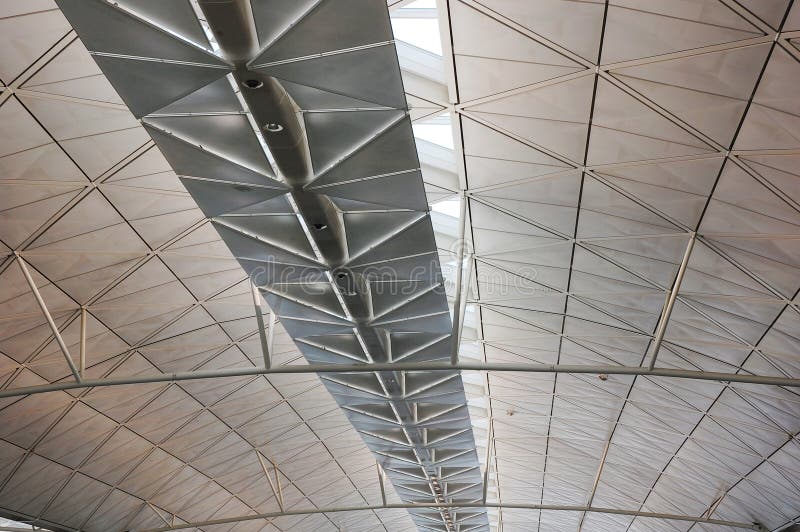 Steel roof structure in the hongkong airport, hongkong, China