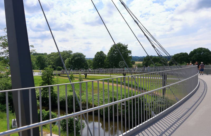 Steel Ropes of Cablestayed Footbridge in Frankenberg, Saxony, Germany