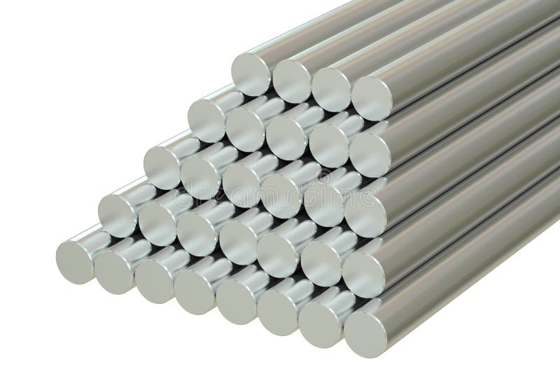 Steel Round Bars, 3D rendering vector illustration Steel Round Bars, 3D rendering vector illustration
