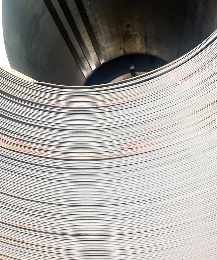 Steel Sheets Rolled Up into Rolls. Export Steel Stock Photo Image of