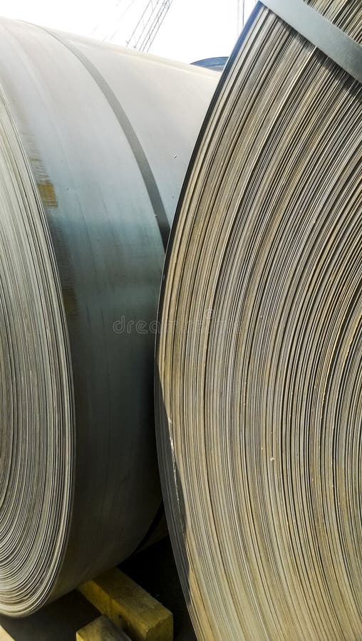 Steel Sheets Rolled Up into Rolls. Export Steel Stock Photo Image of