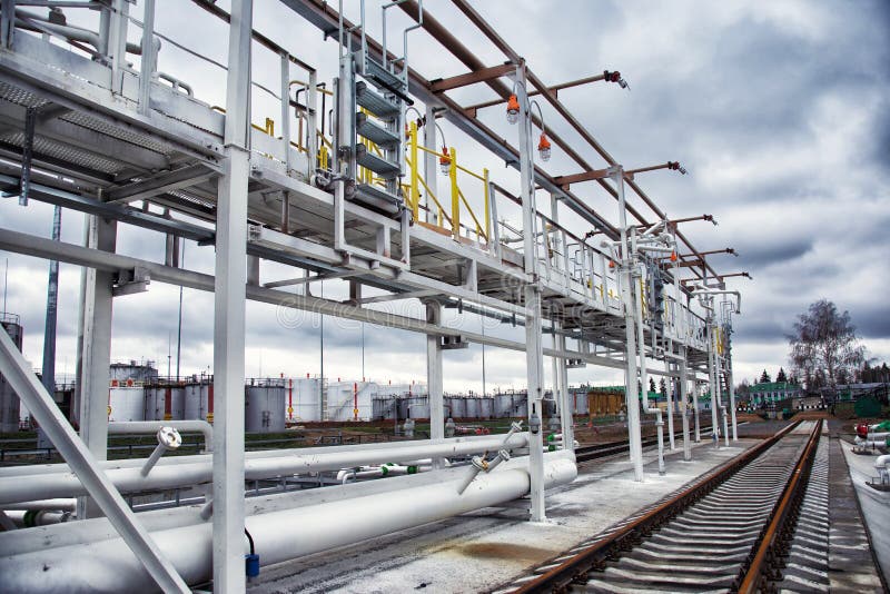 Steel structure at the railroad at the tank farm