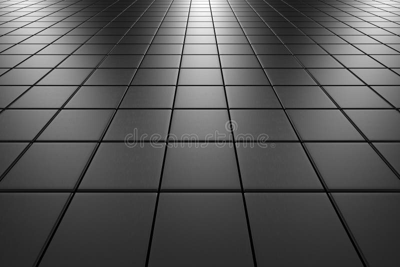 Steel tiles flooring perspective view