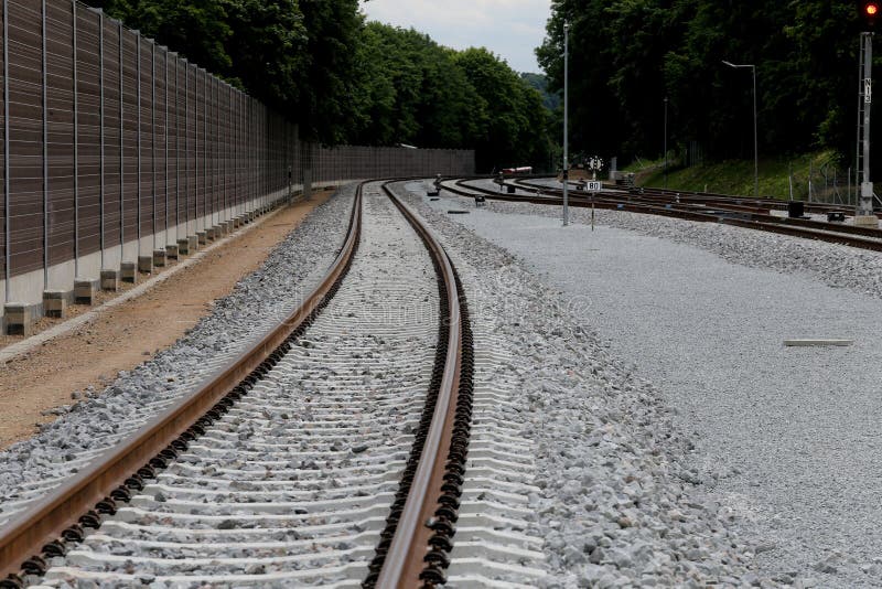 Steel Train Tracks, Rail Ties, Lined Up into the Horizon Stock Image Image of industry, rail