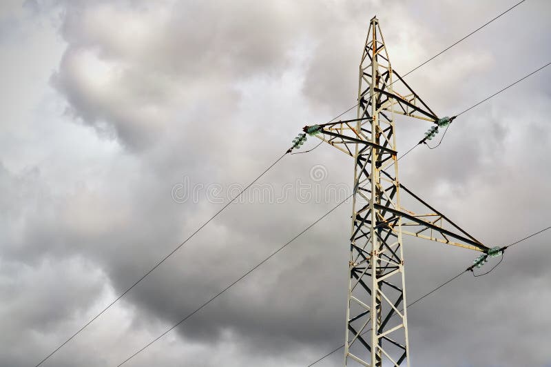 Steel transmission line stock photo. Image of pillar 61301500