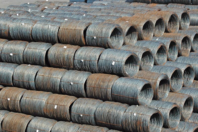 Steel wire roll stock photo. Image of harbor, cable, ring 32834716