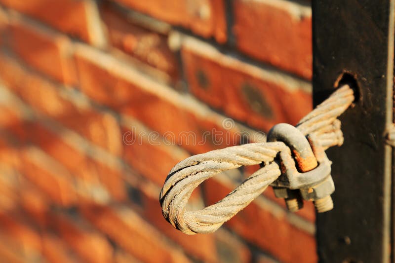 Steel wire rope and connection fasteners royalty free stock photography