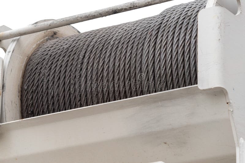 Steel Wire Rope Sling Drum for Crane on White Stock Image Image of