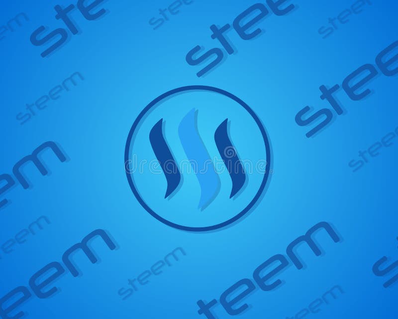 Steem blockchain on blue background