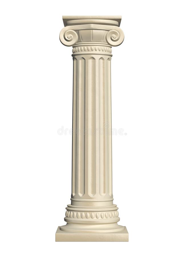 Stone column - isolated on white background, 3d render. Stone column - isolated on white background, 3d render