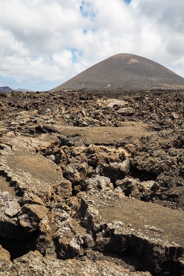 Steep Path at the Foot of a Volcano in Lanzarote Stock Photo - Image of ...
