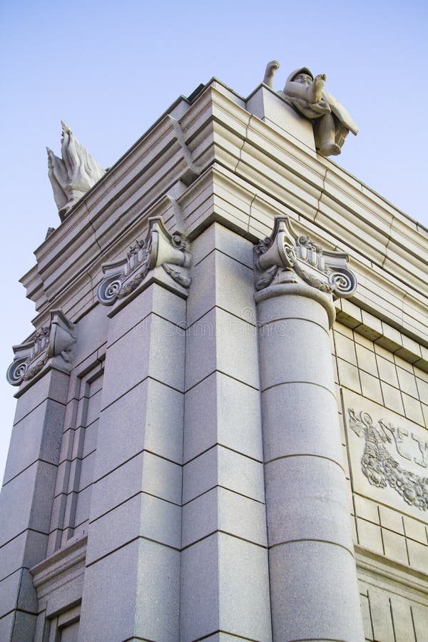 Steep View Of Classical Columns, Pillar