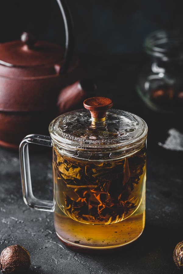 Steeping Red Tea in Glass Mug Stock Photo Image of kettle, herbal