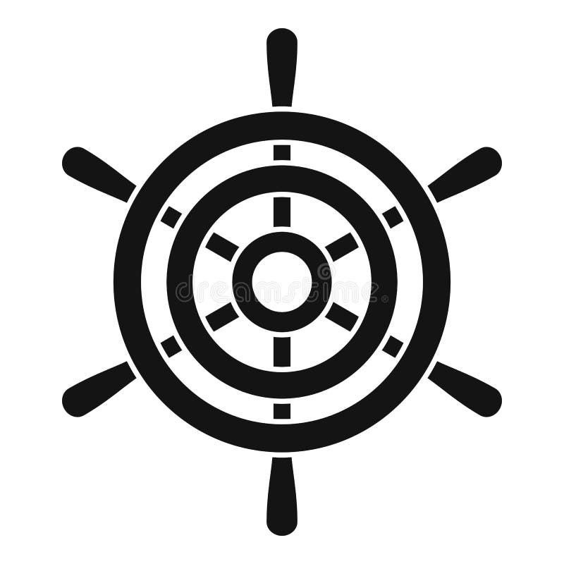 Ship Steering Wheel Icon, Simple Style Stock Vector Illustration of rudder, design 143071484