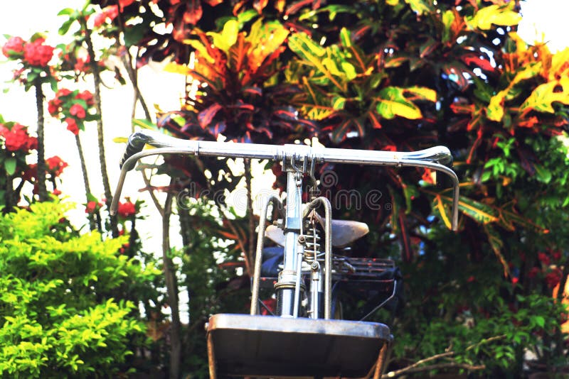 Steering Wheel Bike and Wheel of a Bicycle Stock Photo Image of close