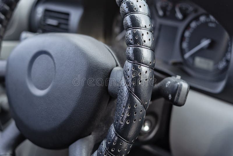 Steering Wheel and Control Panel of a Passenger Car Stock Image Image of system, plastic