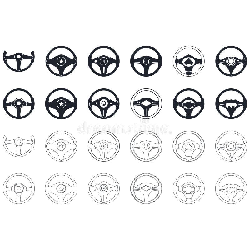 Steering Wheel Logo Vector Illustrations Stock Vector Illustration of