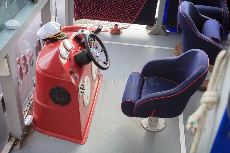Steering Wheel of Motor Boat Stock Photo Image of transport, steer