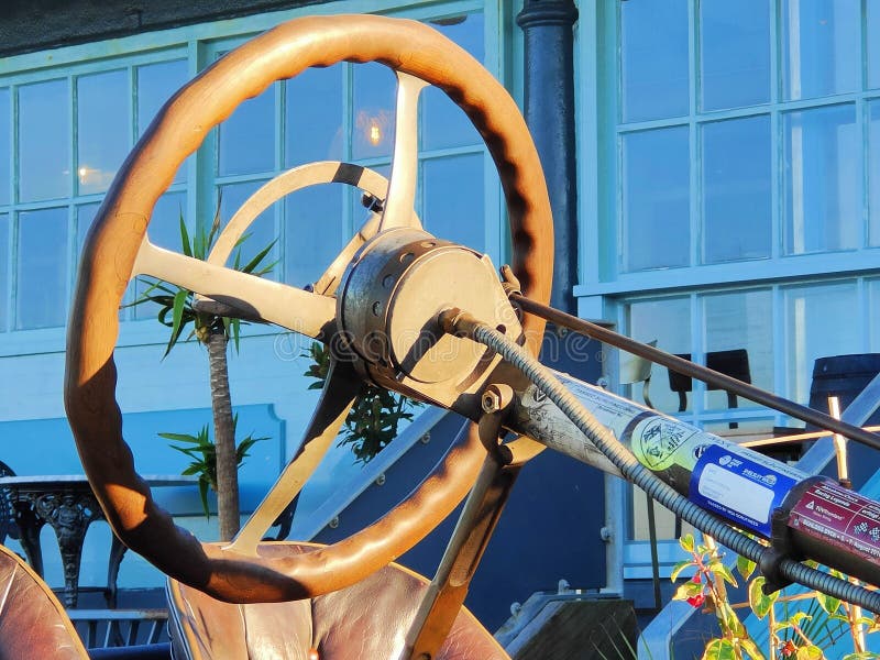 Steering Wheel of an Old Classic Car Stock Photo Image of panel