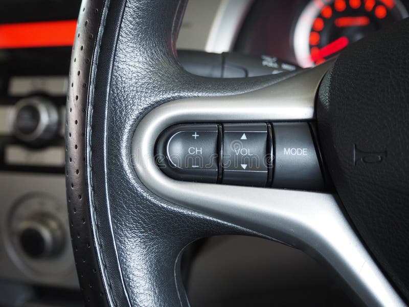 Steering Wheel and Remote Control Audio Stock Image Image of closeup