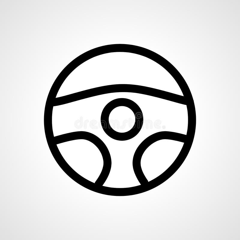 Steering Wheel Line Icon. Steering Wheel Linear Outline Icon Stock