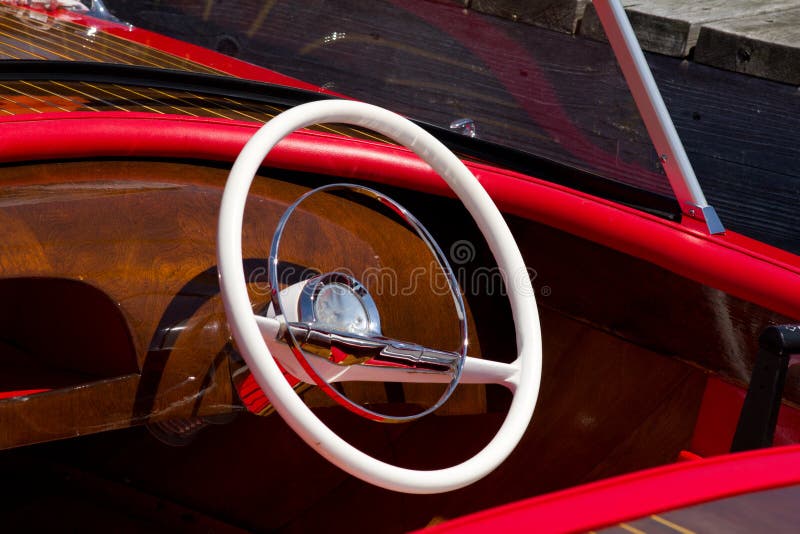 Steering Wheel in a Wooden Boat Stock Photo Image of steering, wood