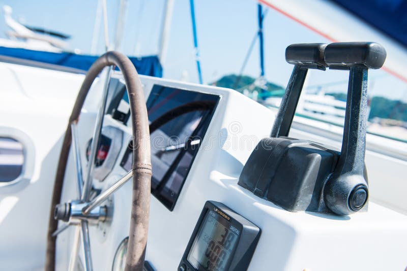 Steering Wheel on the Yacht Stock Image Image of captain, sailing